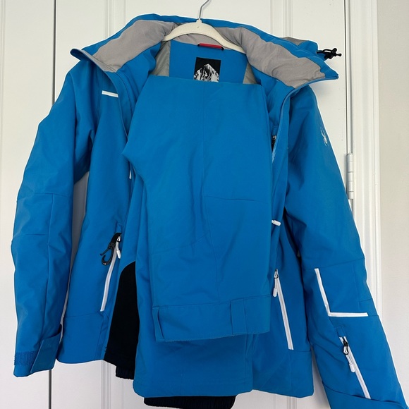 Spyder Vibrant Blue Ski Jacket and Pants - Picture 1 of 1